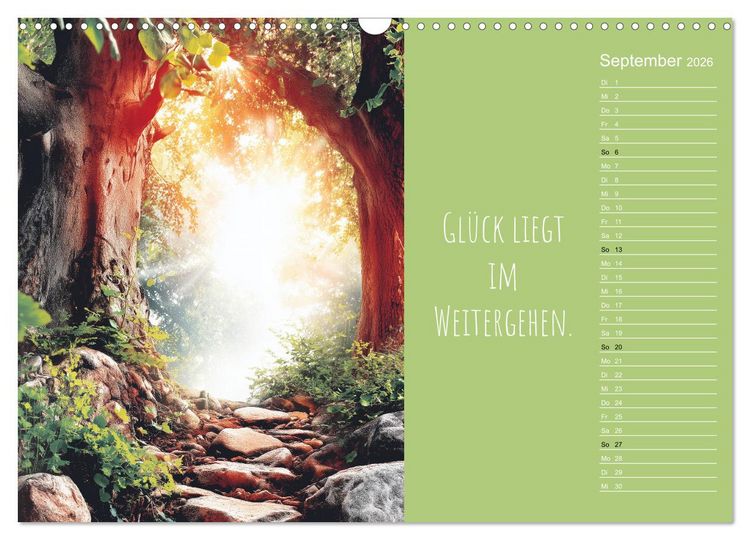Produktbild: Eine Portion Gl&uuml;ck - Motivationskalender f&uuml;rs ganze Jahr (Wandkalender 2026 DIN A3 quer), CALVENDO Monatskalender