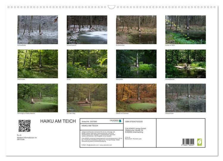 Produktbild: HAIKU AM TEICH (Wandkalender 2026 DIN A2 quer), CALVENDO Monatskalender