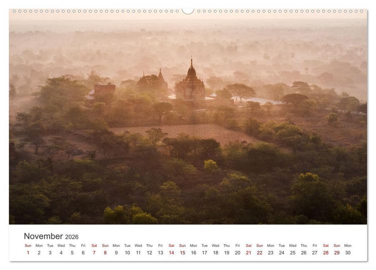 Produktbild: Bagan - Pagodas in the forest (High Quality Premium Wall Calendar 2026 DIN A2 landscape),CALVENDO 12 Month Wall Calendar