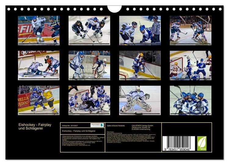 Produktbild: Eishockey - Fairplay und Schl&auml;gerei (Wandkalender 2026 DIN A4 quer), CALVENDO Monatskalender