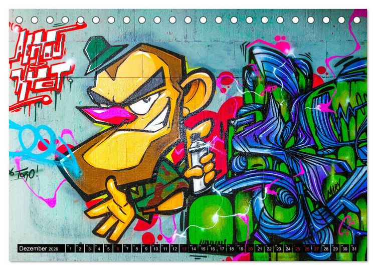 Produktbild: Street art D&uuml;sseldorf Michael Jaster (Tischkalender 2026 DIN A5 quer), CALVENDO Monatskalender