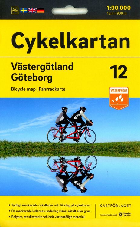Produktbild: Cykelkartan Blad 12 V&auml;sterg&ouml;tland/G&ouml;teborg 1:90000