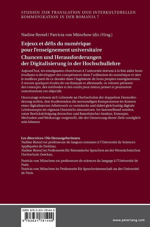 Produktbild: Enjeux et d&eacute;fis du num&eacute;rique pour l&rsquo;enseignement universitaire / Chancen und Herausforderungen der Digitalisierung in der Hochschullehre