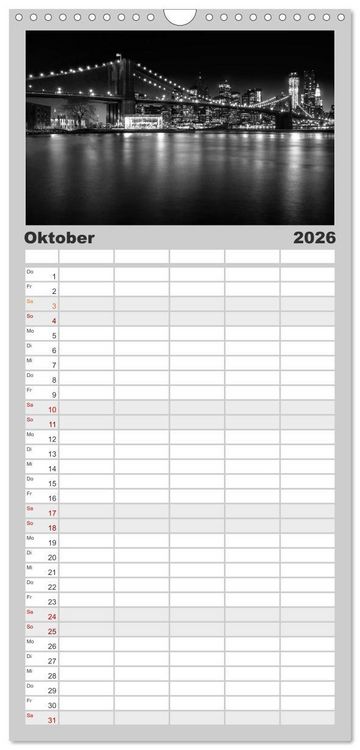 Produktbild: Familienplaner 2026 - New York &ndash; The Big Apple mit 5 Spalten (Wandkalender, 21 x 45 cm) CALVENDO