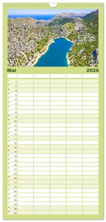 Produktbild: Familienplaner 2026 - Mallorca - einzigartige Luftbildaufnahmen mit 5 Spalten (Wandkalender, 21 x 45 cm) CALVENDO