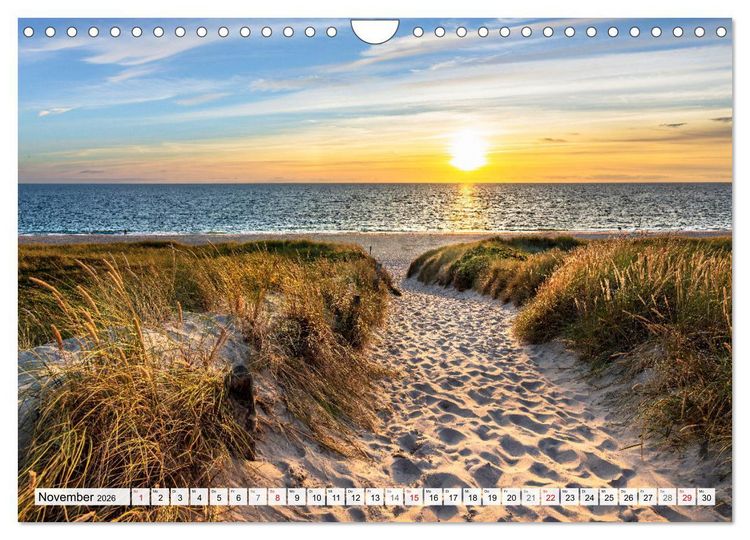 Produktbild: INSELLIEBE SYLT Zauberhafte Momente (Wandkalender 2026 DIN A4 quer), CALVENDO Monatskalender