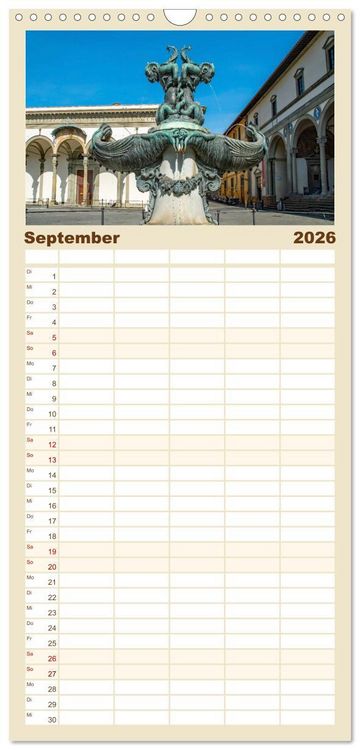 Produktbild: Familienplaner 2026 - Florenz - Impressionen mit 5 Spalten (Wandkalender, 21 x 45 cm) CALVENDO