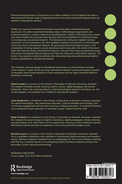 Produktbild: Phenomenological Inquiry in Education