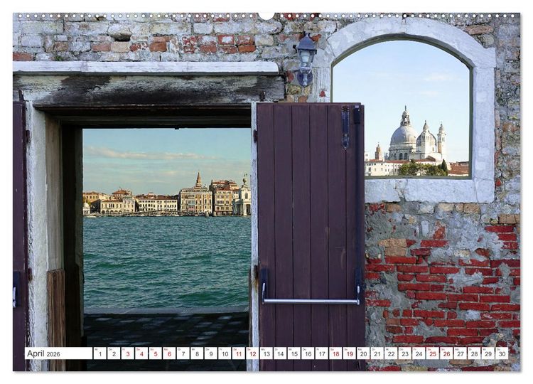 Produktbild: Venedig - pittoreske Sch&ouml;nheit (hochwertiger Premium Wandkalender 2026 DIN A2 quer), Kunstdruck in Hochglanz