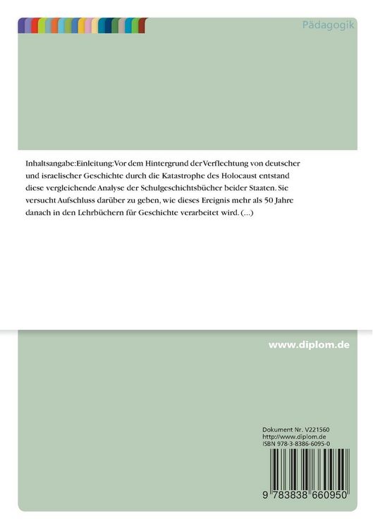 Produktbild: Das Holocaustbewu&szlig;tsein im Spiegel deutscher und israelischer Schulgeschichtsb&uuml;cher