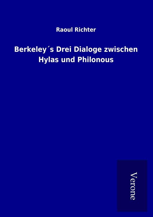 Produktbild: Berkeley&acute;s Drei Dialoge zwischen Hylas und Philonous