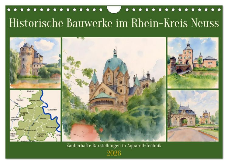 Produktbild: Historische Bauwerke im Rhein-Kreis Neuss (Wandkalender 2026 DIN A4 quer), CALVENDO Monatskalender