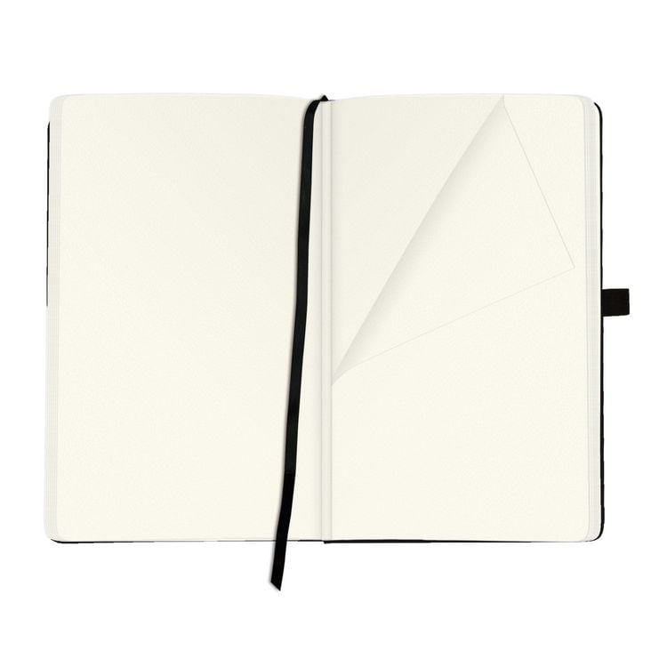 Produktbild: Herlitz Notizbuch Classic A5 96 Blatt blanko schwarz mit Leseband und Falttasche my.book