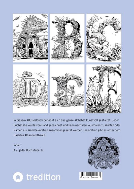 Produktbild: Kreatives Fantasie-Tier-ABC-Malbuch