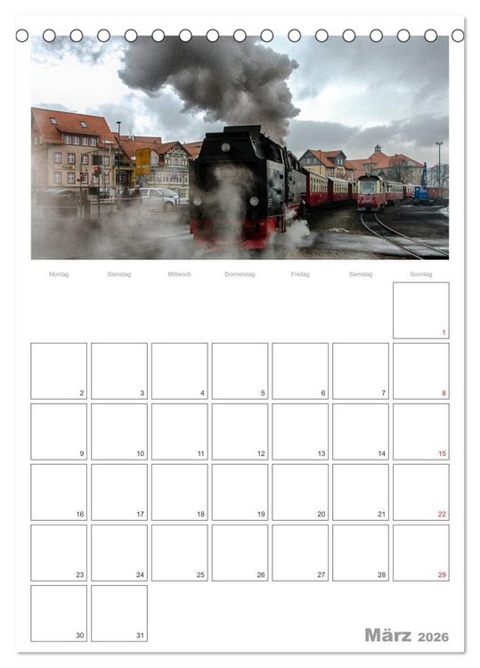 Produktbild: Mit Dampf durch den Harz (Tischkalender 2026 DIN A5 hoch), CALVENDO Monatskalender