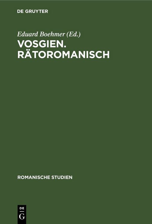 Produktbild: Vosgien. R&auml;toromanisch