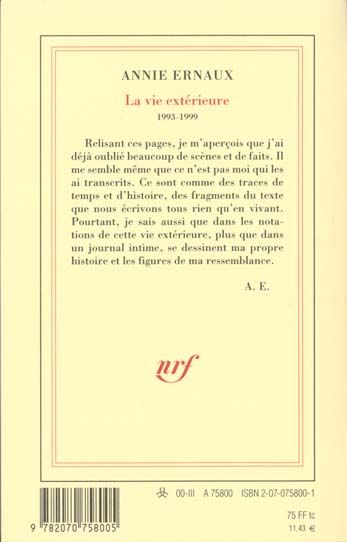 Produktbild: La vie ext&eacute;rieure
