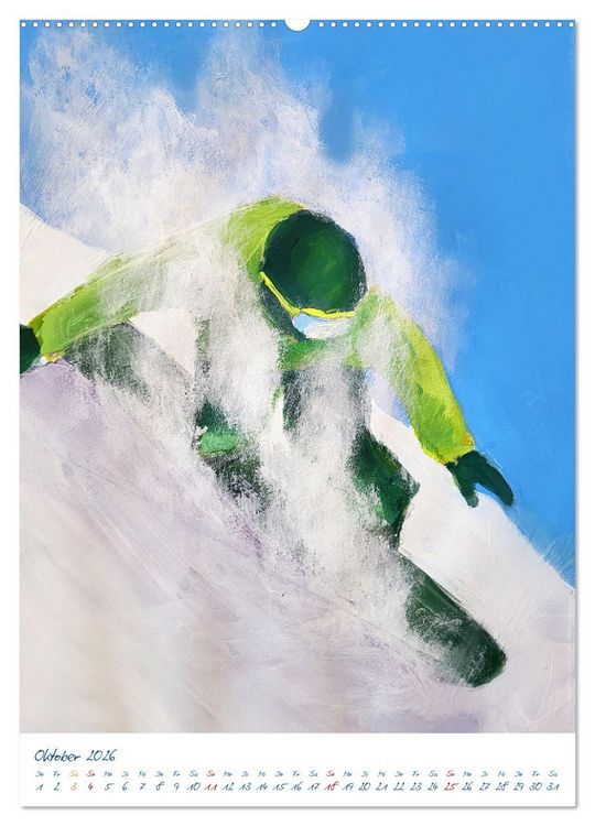 Produktbild: Powder Passion - Snowboardkunst im H&ouml;henrausch (Wandkalender 2026 DIN A2 hoch), CALVENDO Monatskalender