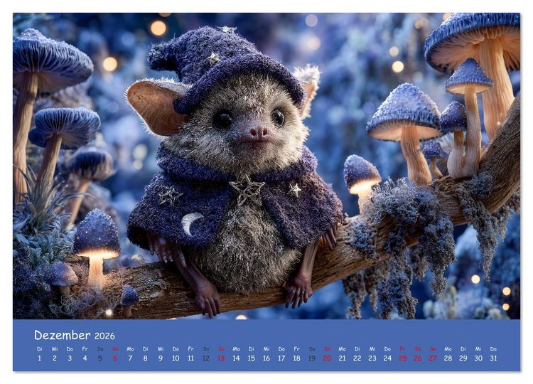 Produktbild: Magischer M&auml;rchenwald - Kinderkalender mit Tier-Zauberern (Wandkalender 2026 DIN A3 quer), CALVENDO Monatskalender