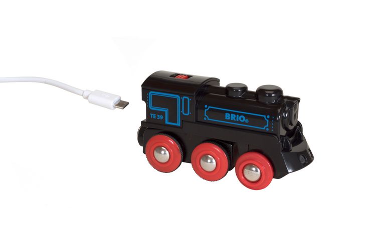 Produktbild: BRIO World - Schwarze Akku-Lok mit Mini-USB