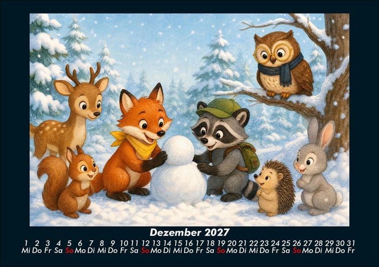 Produktbild: Waldtiere - Abenteuer im Jahreswald 2027 Fotokalender DIN A5