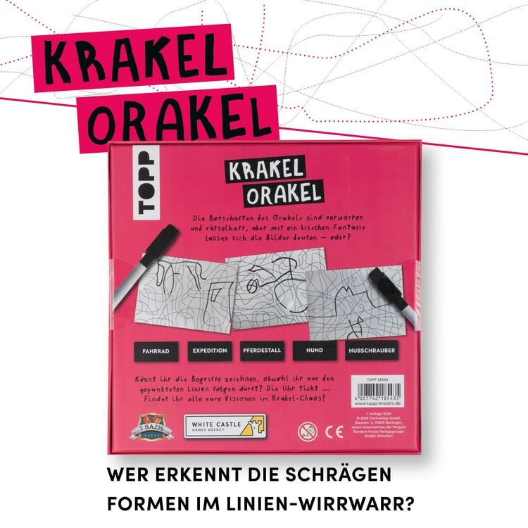 Produktbild: Krakel-Orakel &ndash; Das Zeichenspiel f&uuml;r alle, die nicht zeichnen k&ouml;nnen. Nominiert zum Spiel des Jahres 2025