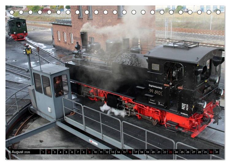 Produktbild: Die Brockenbahn - Mit Volldampf durch den Harz (Tischkalender 2026 DIN A5 quer), CALVENDO Monatskalender