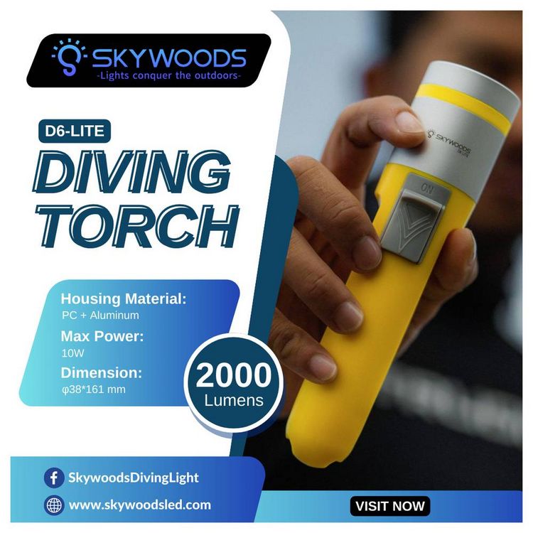 Produktbild: Skywoods 738874870084 LED Taucherlampe 2000lm akkubetrieben Gelb