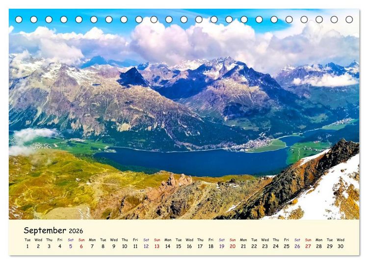 Produktbild: Switzerland and its majestic Alps (Desk Calendar 2026 DIN A5 landscape), CALVENDO 12 Month DeskCalendar