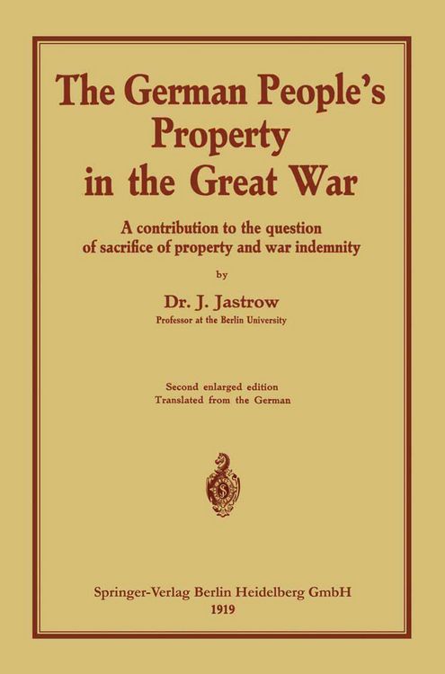 Produktbild: The German people&rsquo;s Property in the great war