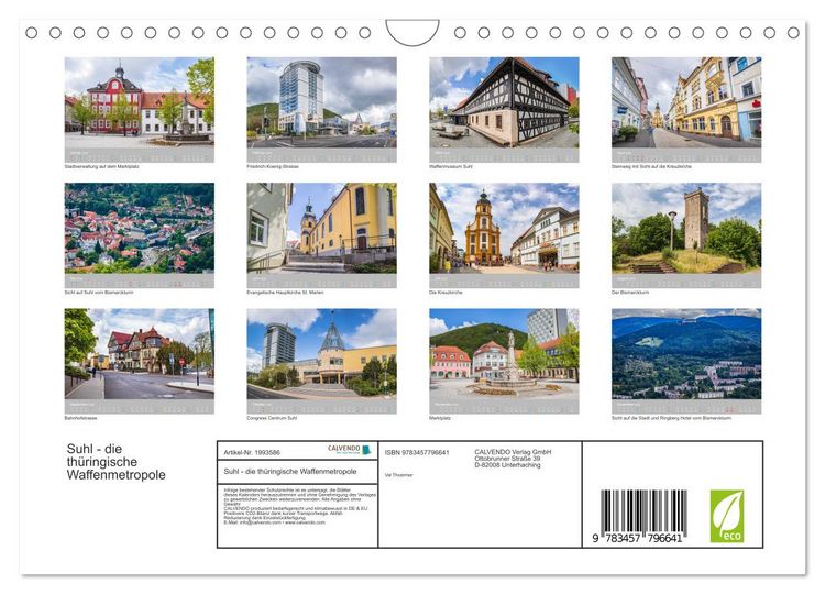Produktbild: Suhl - die th&uuml;ringische Waffenmetropole (Wandkalender 2026 DIN A4 quer), CALVENDO Monatskalender