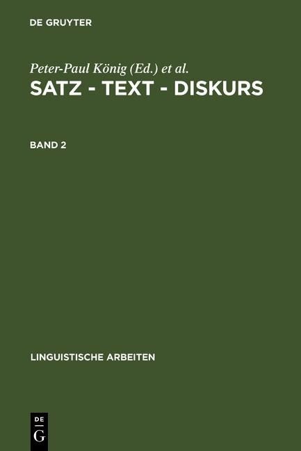 Produktbild: Satz - Text - Diskurs. Band 2