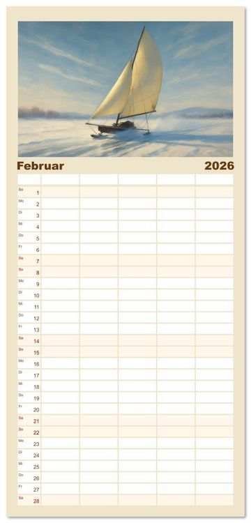 Produktbild: Familienplaner 2026 - Wind bewegt die Welt mit 5 Spalten (Wandkalender, 21 x 45 cm) CALVENDO
