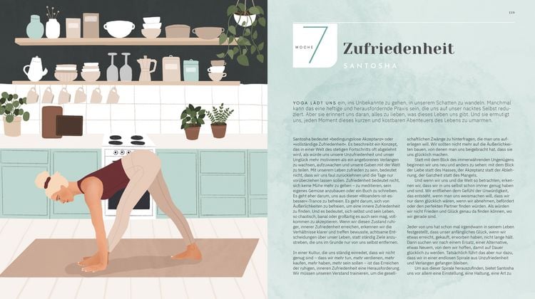 Produktbild: Achtsam und stark. Zehn Wochen Yoga für mehr Kraft, Ruhe und Zufriedenheit.