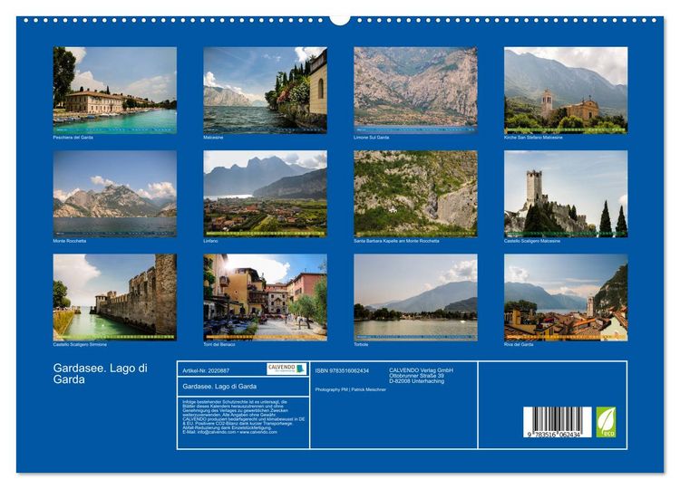 Produktbild: Gardasee. Lago di Garda (hochwertiger Premium Wandkalender 2026 DIN A2 quer), Kunstdruck in Hochglanz