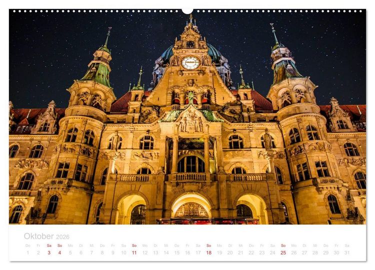 Produktbild: Hannover bei Nacht (Wandkalender 2026 DIN A2 quer), CALVENDO Monatskalender