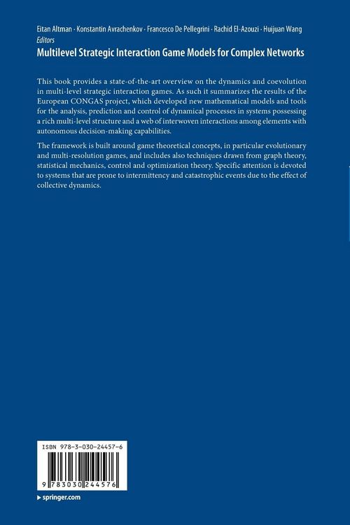 Produktbild: Multilevel Strategic Interaction Game Models for Complex Networks