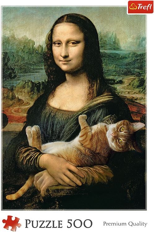 Produktbild: Mona Lisa mit schnurrender Katze (Puzzle)