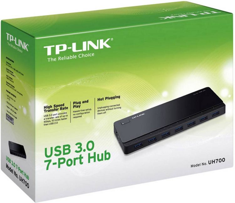 Produktbild: TP-Link UH700 - Hub - 7 x SuperSpeed USB 3.0