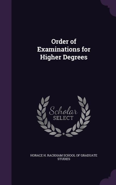 Produktbild: Order of Examinations for Higher Degrees