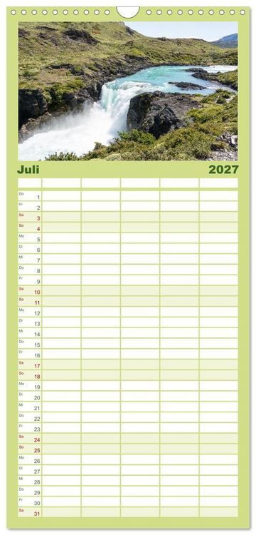 Produktbild: Familienplaner 2027 - Chile - Facetten landschaftlicher Vielfalt mit 5 Spalten (Wandkalender, 21 x 45 cm) CALVENDO
