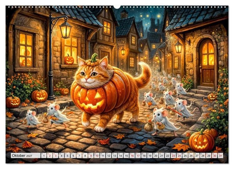 Produktbild: Katze und M&auml;use - Humorvolle Tiergeschichten (Wandkalender 2027 DIN A2 quer), CALVENDO Monatskalender