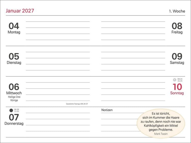 Produktbild: Rentner Kalenderbuch A6 2027
