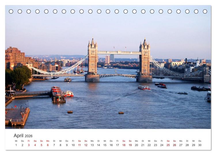 Produktbild: Br&uuml;cken - Die sch&ouml;nsten Br&uuml;cken der Welt. (Tischkalender 2026 DIN A5 quer), CALVENDO Monatskalender