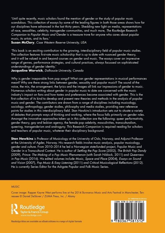 Produktbild: The Routledge Research Companion to Popular Music and Gender