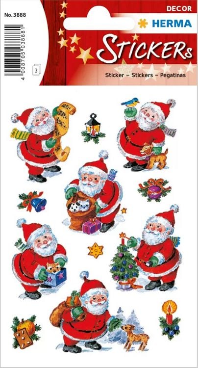Produktbild: Herma Weihnachtssticker, 210 x Weihnachten Sticker mit Weihnachtsmann Schneemann Sterne...