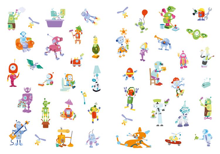 Produktbild: Metallic-Sticker Malbuch. Roboter