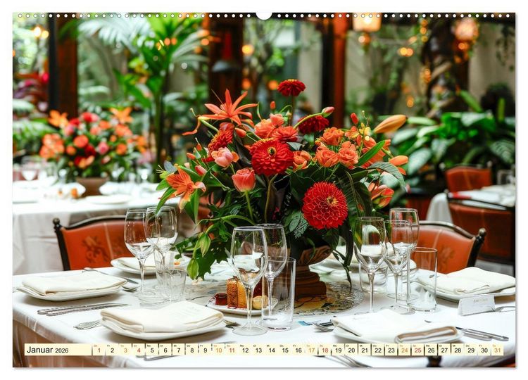 Produktbild: Gedeckter Tisch f&uuml;r Gourmets (hochwertiger Premium Wandkalender 2026 DIN A2 quer), Kunstdruck in Hochglanz
