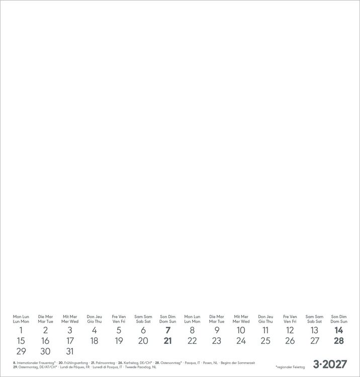 Produktbild: Kreativkalender M wei&szlig; 2027