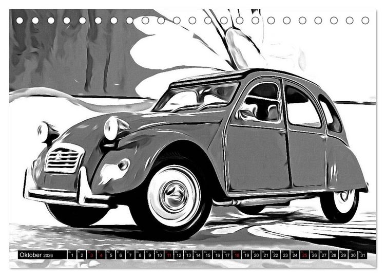 Produktbild: 70 Jahre 2CV (Tischkalender 2026 DIN A5 quer), CALVENDO Monatskalender